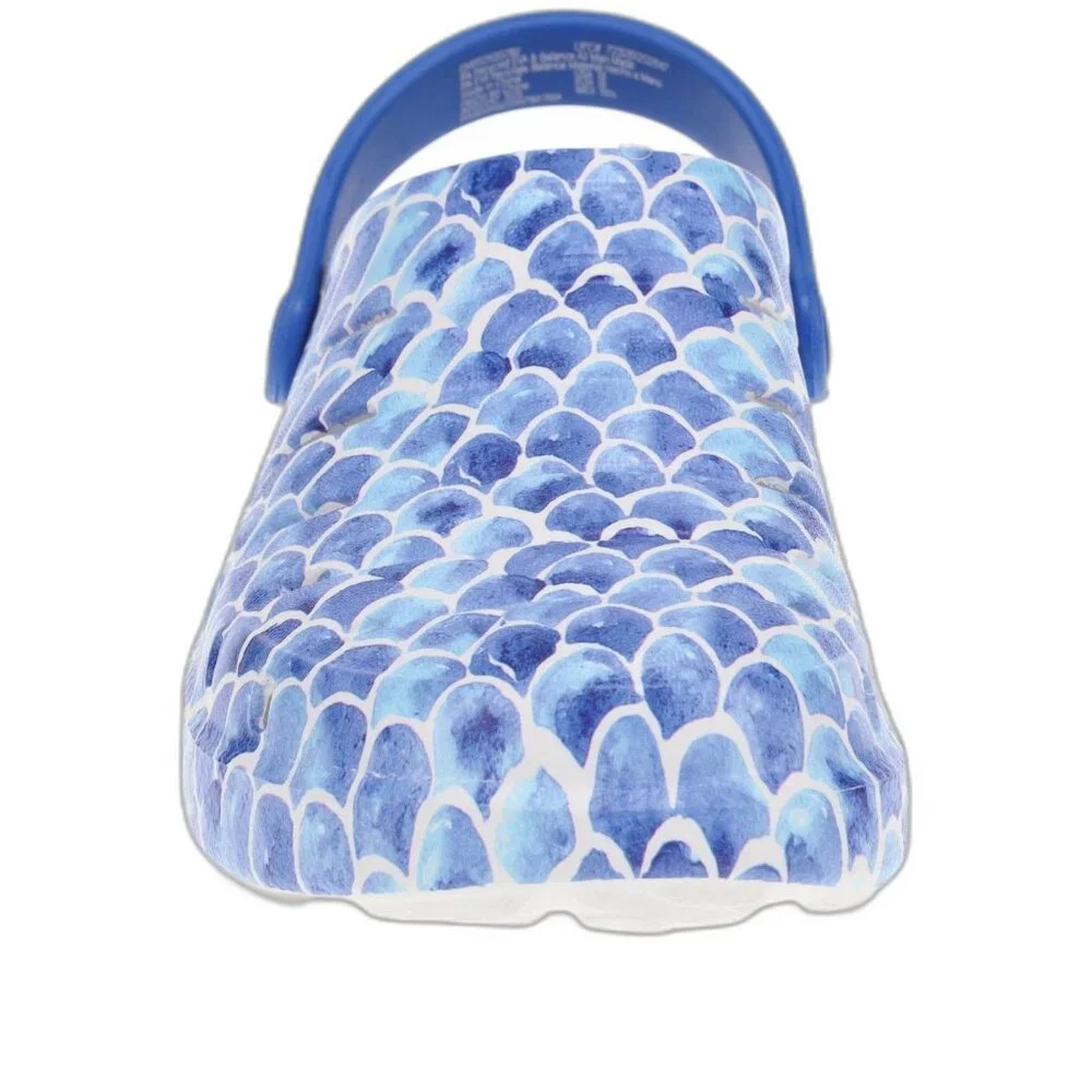 Rugged Shark TODDLER GIRL Clogs SIZE 10 Blue Pattern Waterproof NEW